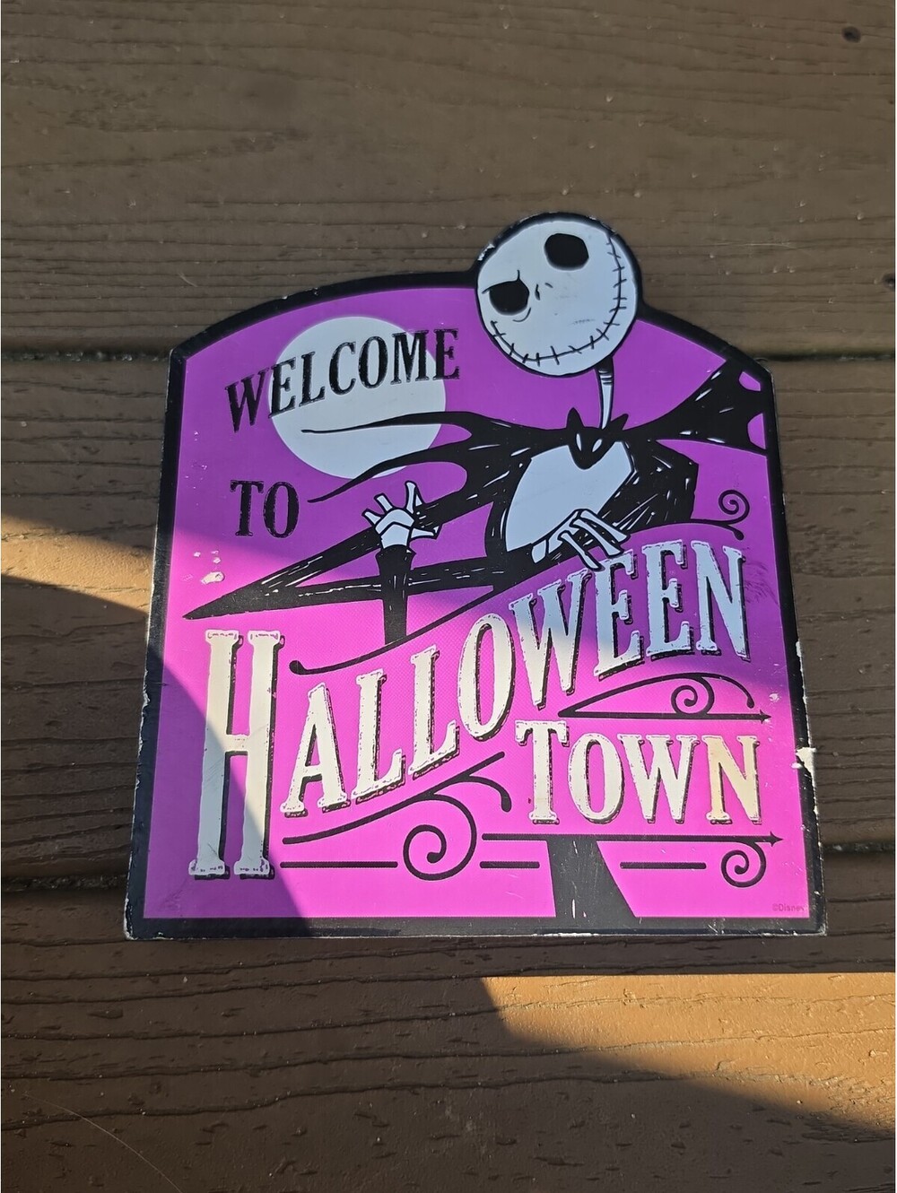 Nightmare Before Christmas Jack Skellington Wood Sign Halloween Town Decor 7"